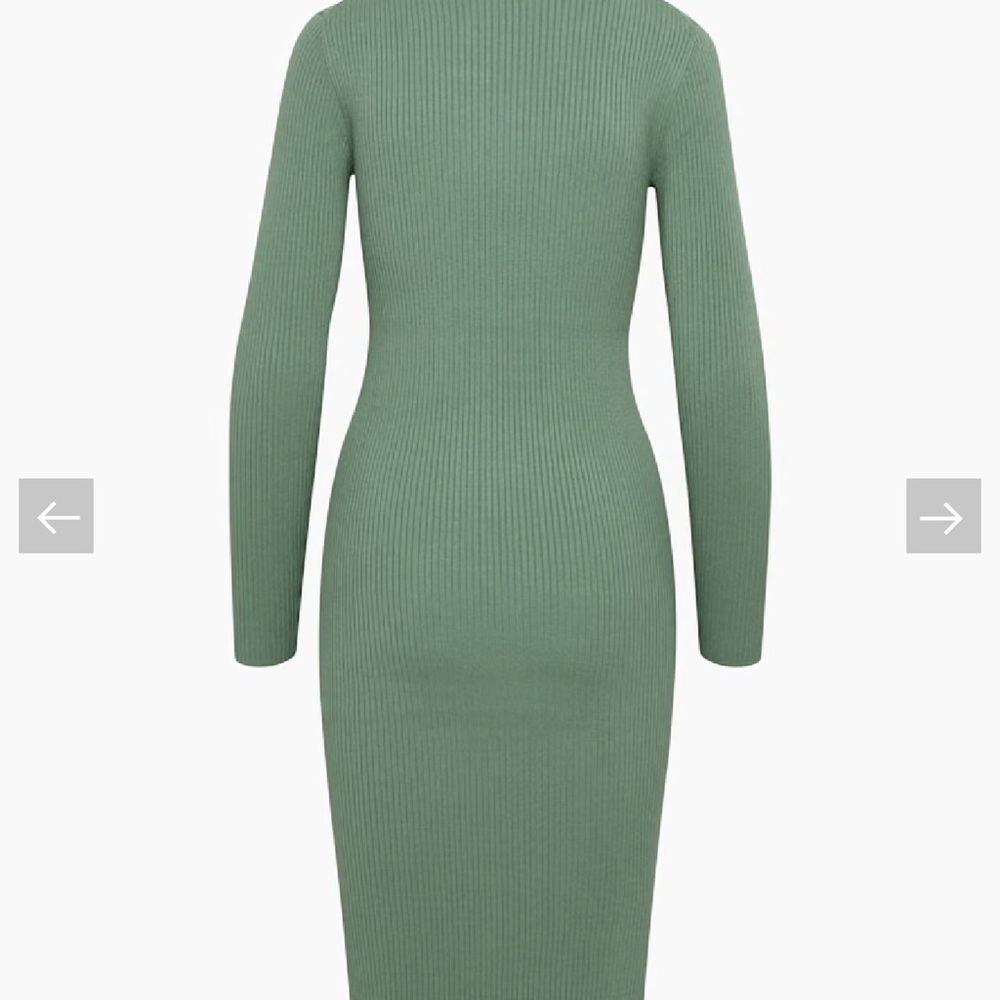 ARITZIA WILFRED Sage Green Ribbed Dress NWT! Size L - Picture 7 of 16